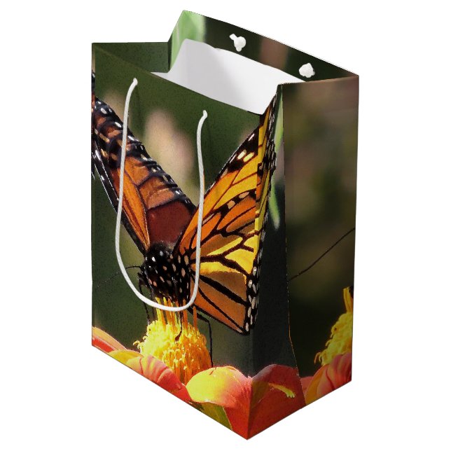 Monarch Butterflies Wildlife Flowers Floral Medium Gift Bag (Front Angled)