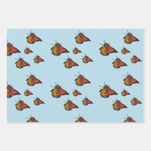 monarch butterflies wrapping paper sheet