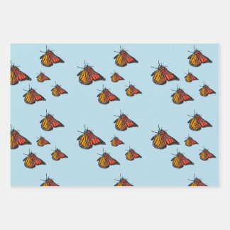 monarch butterflies wrapping paper sheet