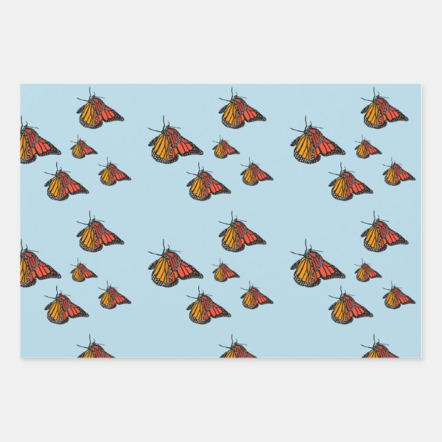 monarch butterflies wrapping paper sheet (Front)