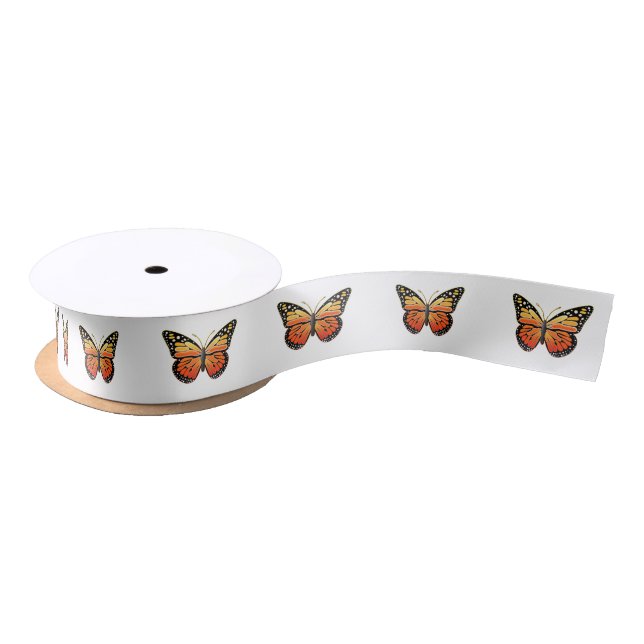 Monarch Butterfly 1.5 Inches Satin Ribbon (Spool)