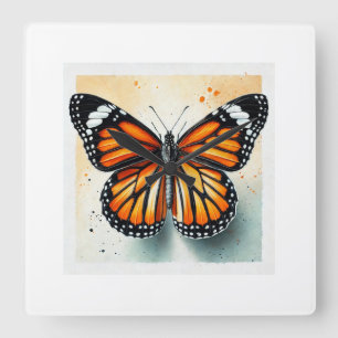 Monarch butterfly 210924IREF220 - Watercolor Square Wall Clock