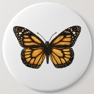 Monarch butterfly 6 cm round badge