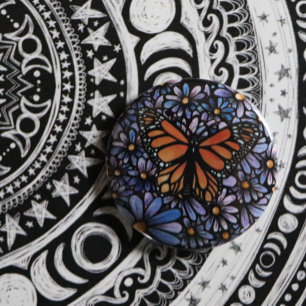 Monarch Butterfly                                  6 Cm Round Badge