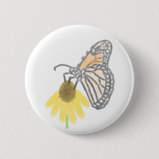 Monarch Butterfly and Black-Eyed Susan 6 Cm Round Badge
