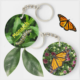 Monarch Butterfly and Caterpillar Photographic Key Ring
