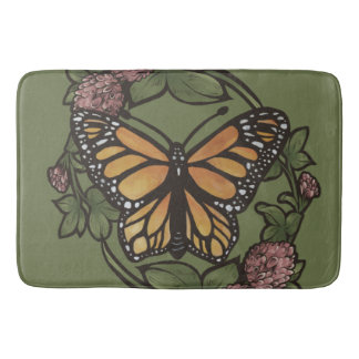 Monarch Butterfly and Clover Bath Mat