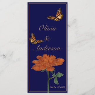 Monarch Butterfly and Dalila Ivory Wedding  Menu