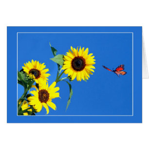 Monarch Butterfly And Sunflowers