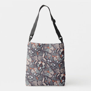 Monarch butterfly animal print crossbody bag