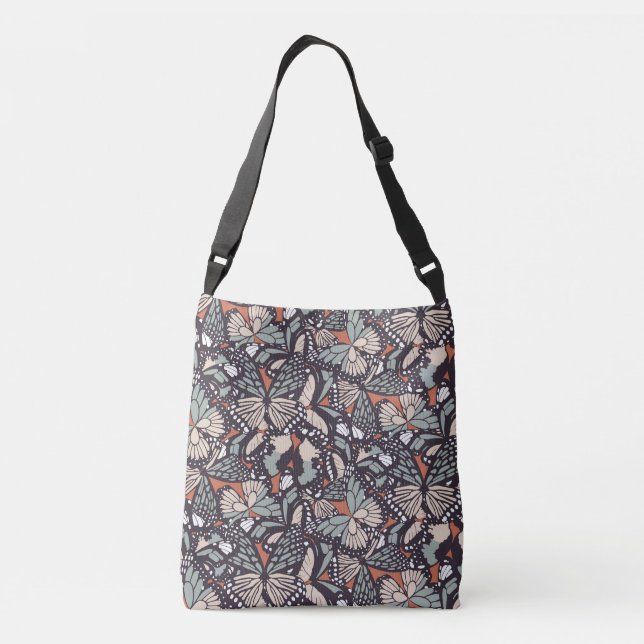 Monarch butterfly animal print crossbody bag (Back)