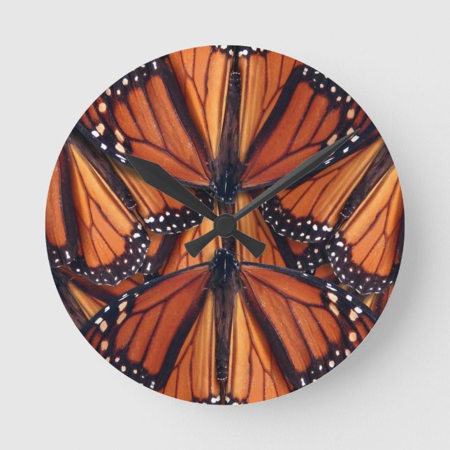 monarch butterfly art round clock (Front)