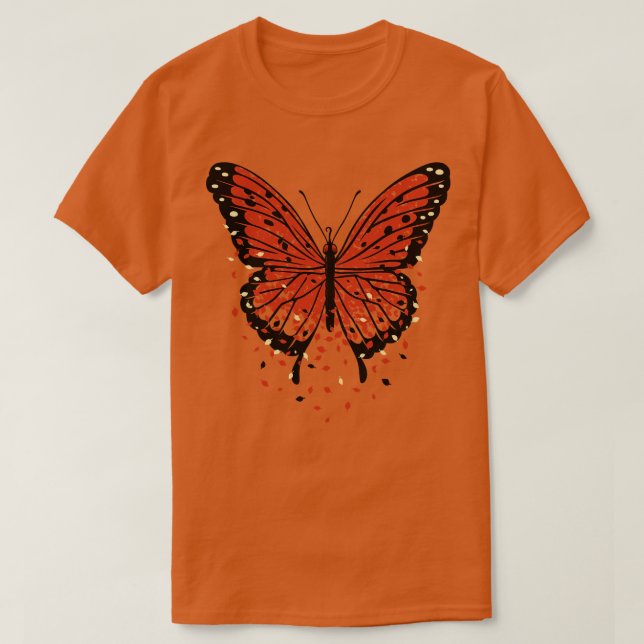 Monarch Butterfly Autumn Leaves by Tobe Fonseca T-Shirt (Design Front)
