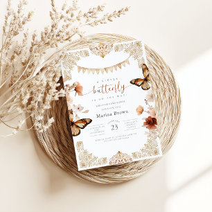 Monarch Butterfly Baby Shower  Invitation