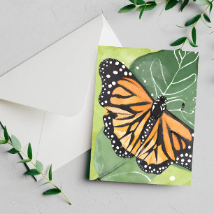 Monarch Butterfly   Beautiful Watercolor Card