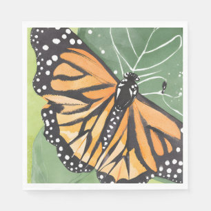 Monarch Butterfly Beautiful Watercolor Napkin