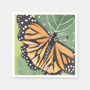 Monarch Butterfly Beautiful Watercolor Napkin