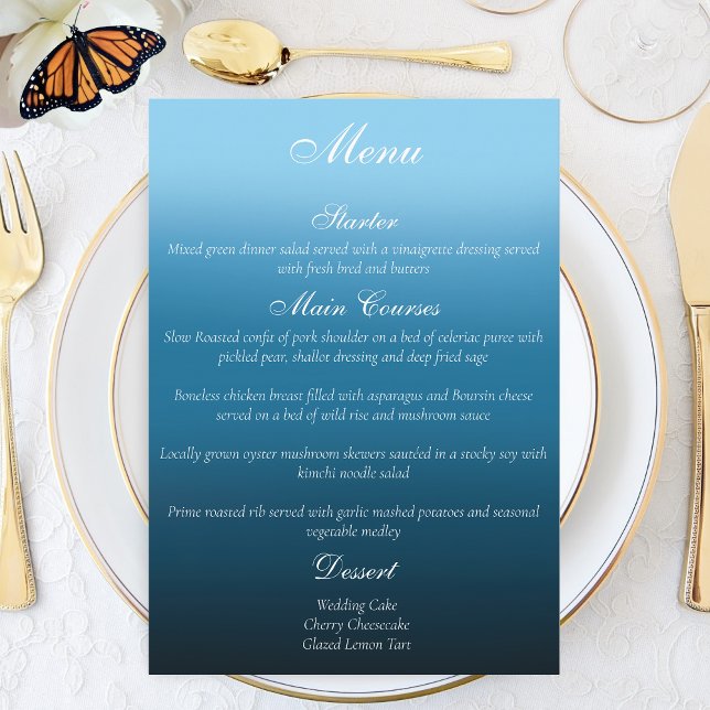 Monarch Butterfly Blue Ombre Menu (Creator Uploaded)