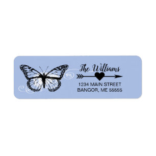 Monarch Butterfly Blue Return Address