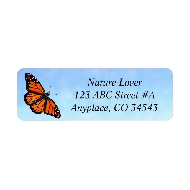 Monarch Butterfly Blue Sky Address Labels (Front)