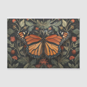 Monarch Butterfly Botanical Decoupage Tissue Paper