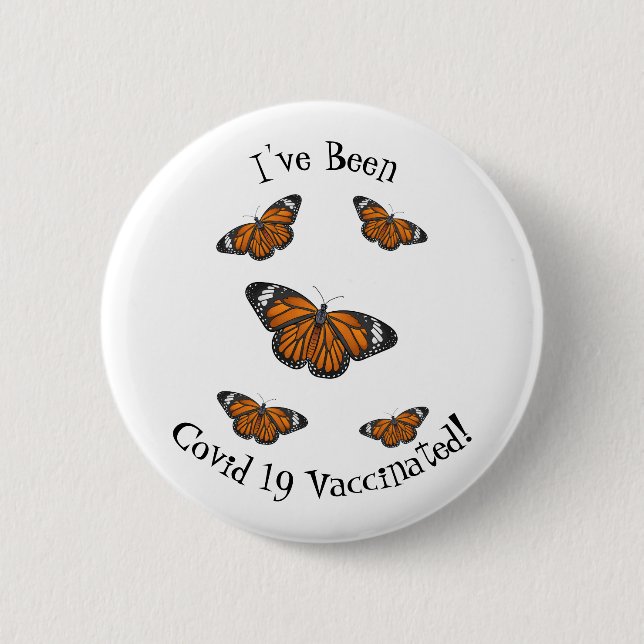 Monarch butterfly cartoon illustration 6 cm round badge (Front)