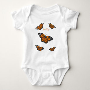 Monarch butterfly cartoon illustration baby bodysuit