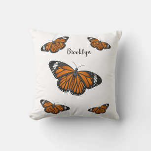 Monarch butterfly cartoon illustration  cushion