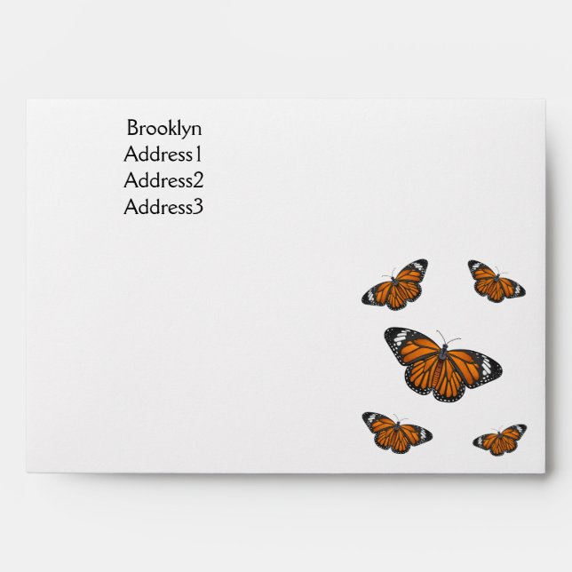Monarch butterfly cartoon illustration envelope (Front)