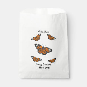 Monarch butterfly cartoon illustration favour bags