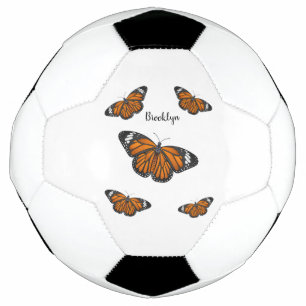 Monarch butterfly cartoon illustration football