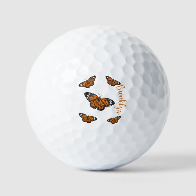 Monarch butterfly cartoon illustration  golf balls (Front)