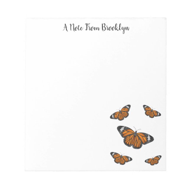 Monarch butterfly cartoon illustration  notepad (Front)