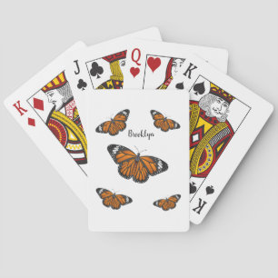 Monarch butterfly cartoon illustration playing cards