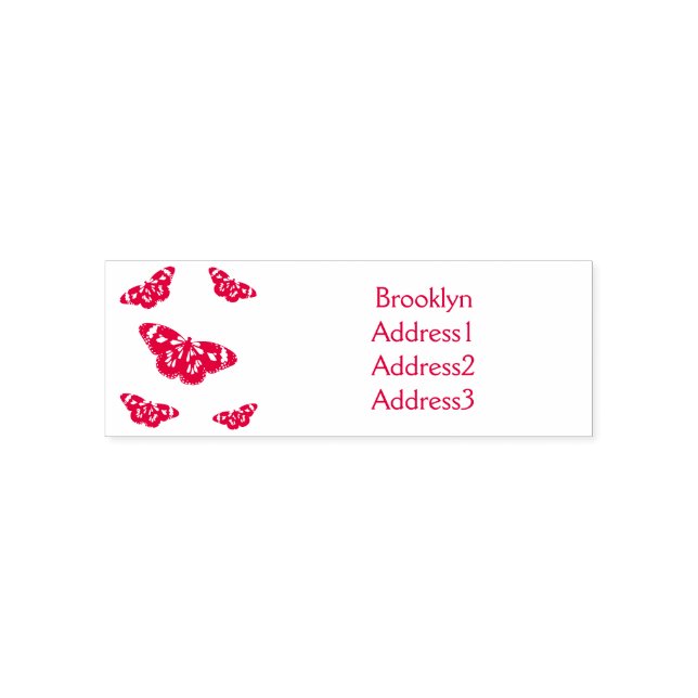 Monarch butterfly cartoon illustration self-inking stamp (Design)