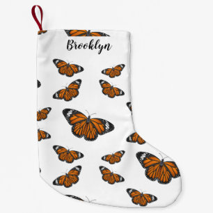 Monarch butterfly cartoon illustration small christmas stocking