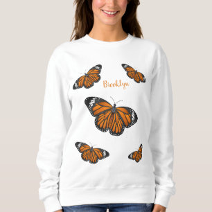 Monarch butterfly cartoon illustration  sweatshirt