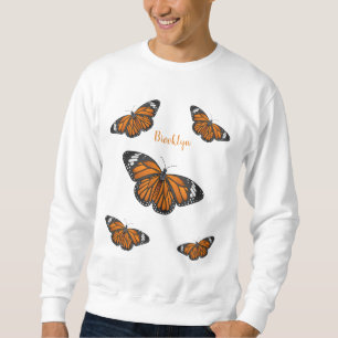 Monarch butterfly cartoon illustration  sweatshirt