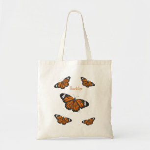 Monarch butterfly cartoon illustration  tote bag
