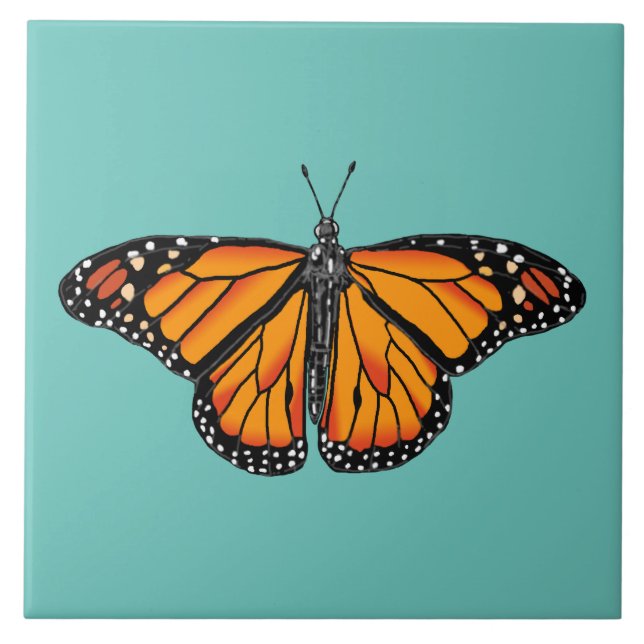 Monarch butterfly ceramic tile (Front)