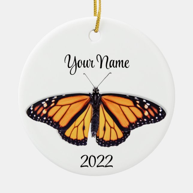Monarch butterfly ceramic tree decoration (Front)