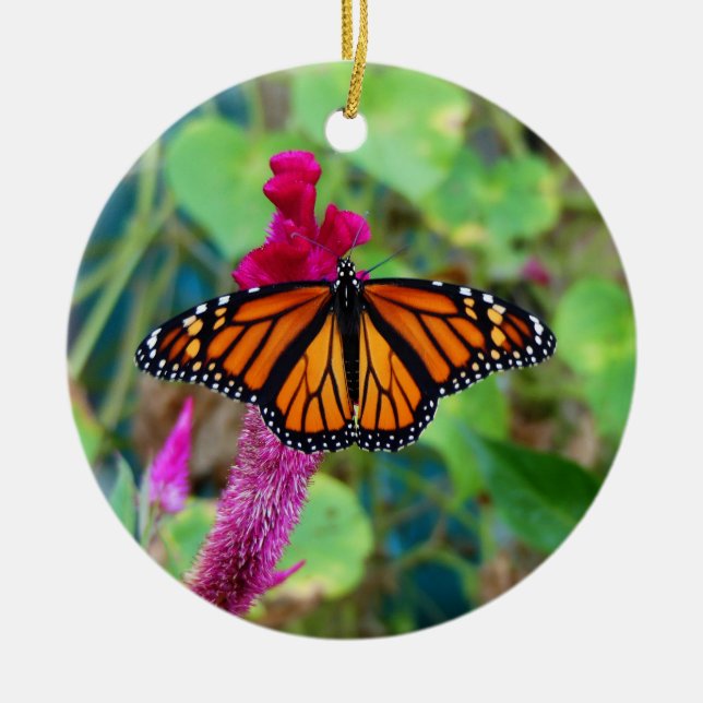 Monarch Butterfly Ceramic Tree Decoration (Front)