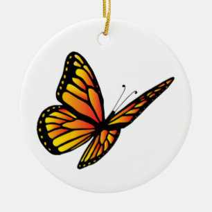 Monarch butterfly ceramic tree decoration