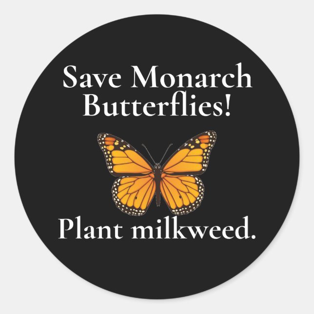  Monarch butterfly CLASSIC ROUND STICKER (Front)