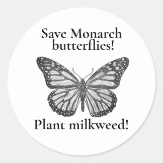 Monarch butterfly classic round sticker