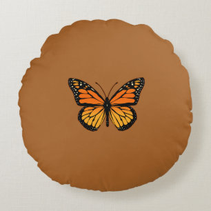 Monarch Butterfly Colors Round Cushion
