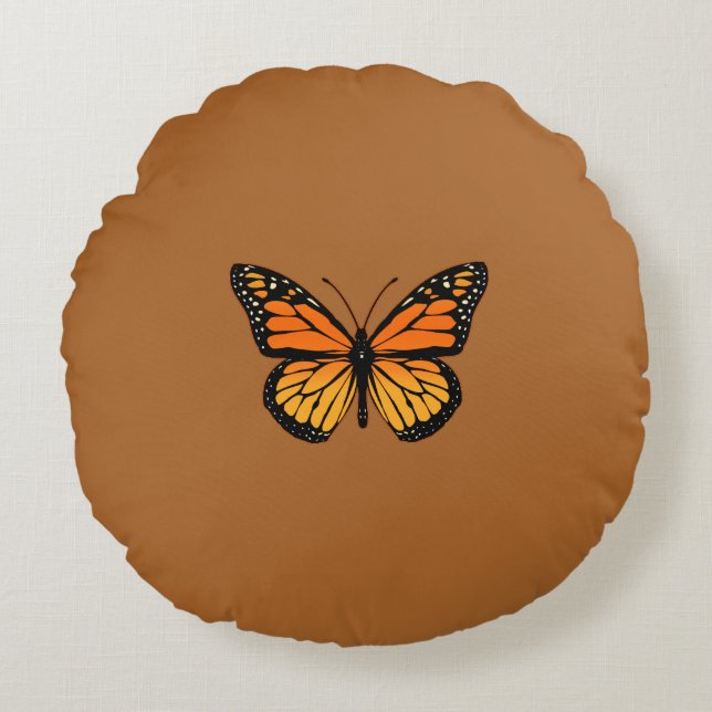 Monarch Butterfly Colors Round Cushion (Front)