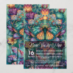 Monarch Butterfly Colourful Animal Lover Design Invitation