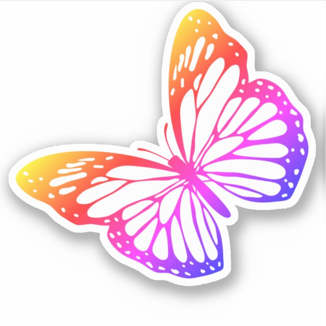 Monarch Butterfly Colourful Ombre silhouette (Front)