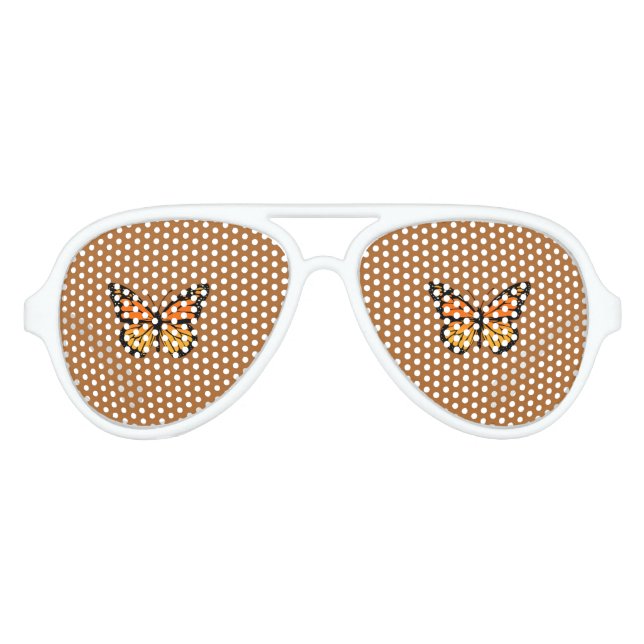 Monarch Butterfly Colours Aviator Sunglasses (Front)
